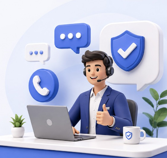 24/7 Customer Support 3D Illustration